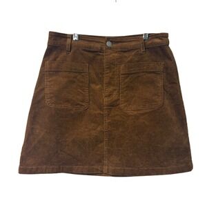 BP.‎ Corduroy Mini Skirt Women S Brown High Waisted Front Pockets Boho Festival